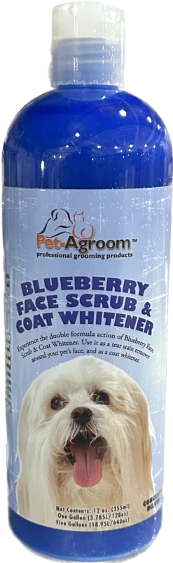 Pet AGroom Blueberry Face Scrub & Coat Whitener Shampoo - 16oz.