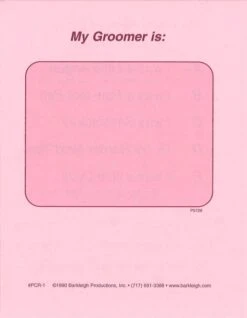 Pet Report Cards - Pink 50 Count Pack -Beauty Tool Store PET REPORT CARDS pink back