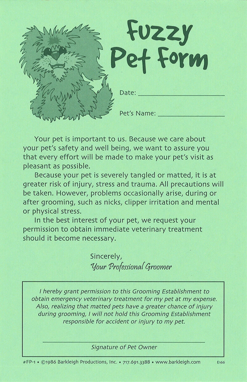 Pet Release Forms - Fuzzy 3 Pet Release Forms - Fuzzy