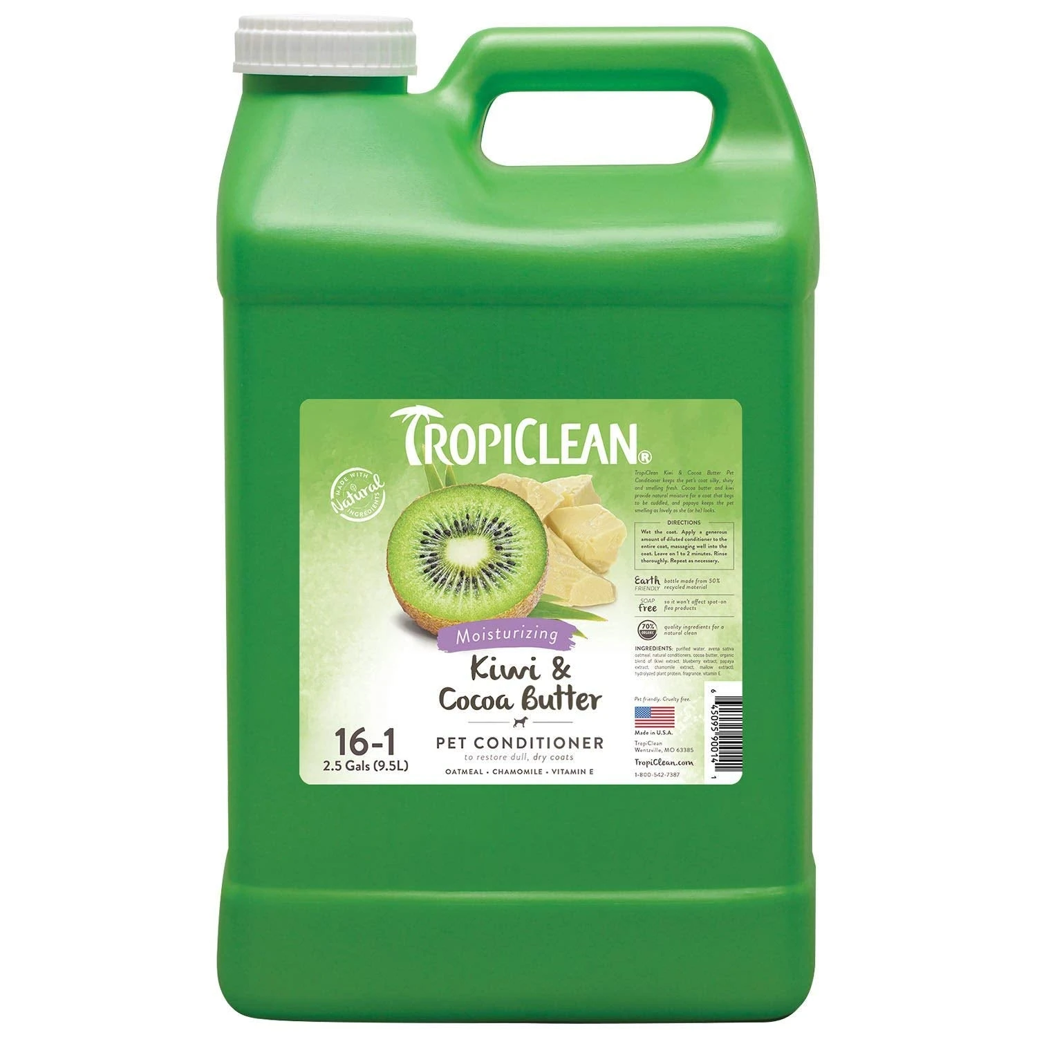 Tropiclean Kiwi And Cocoa Butter Moisturizing Oatmeal Conditioner - 2.5 Gallon 3 Tropiclean Kiwi And Cocoa Butter Moisturizing Oatmeal Conditioner - 2.5 Gallon